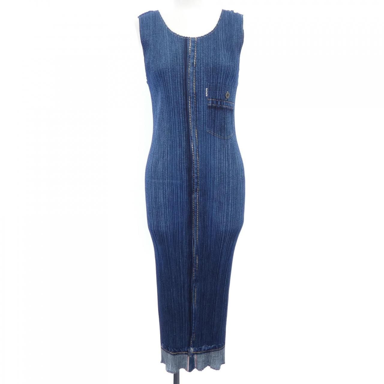 ヴィンテージ プリーツプリーズ PLEATS PLEASE 2001 デニム転写プリント PP12-JH251 ワンピース