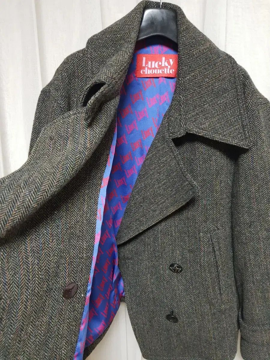 ラッキーシュエトゥ ヘリンボーン ハーフコート GULLKHAN_COM