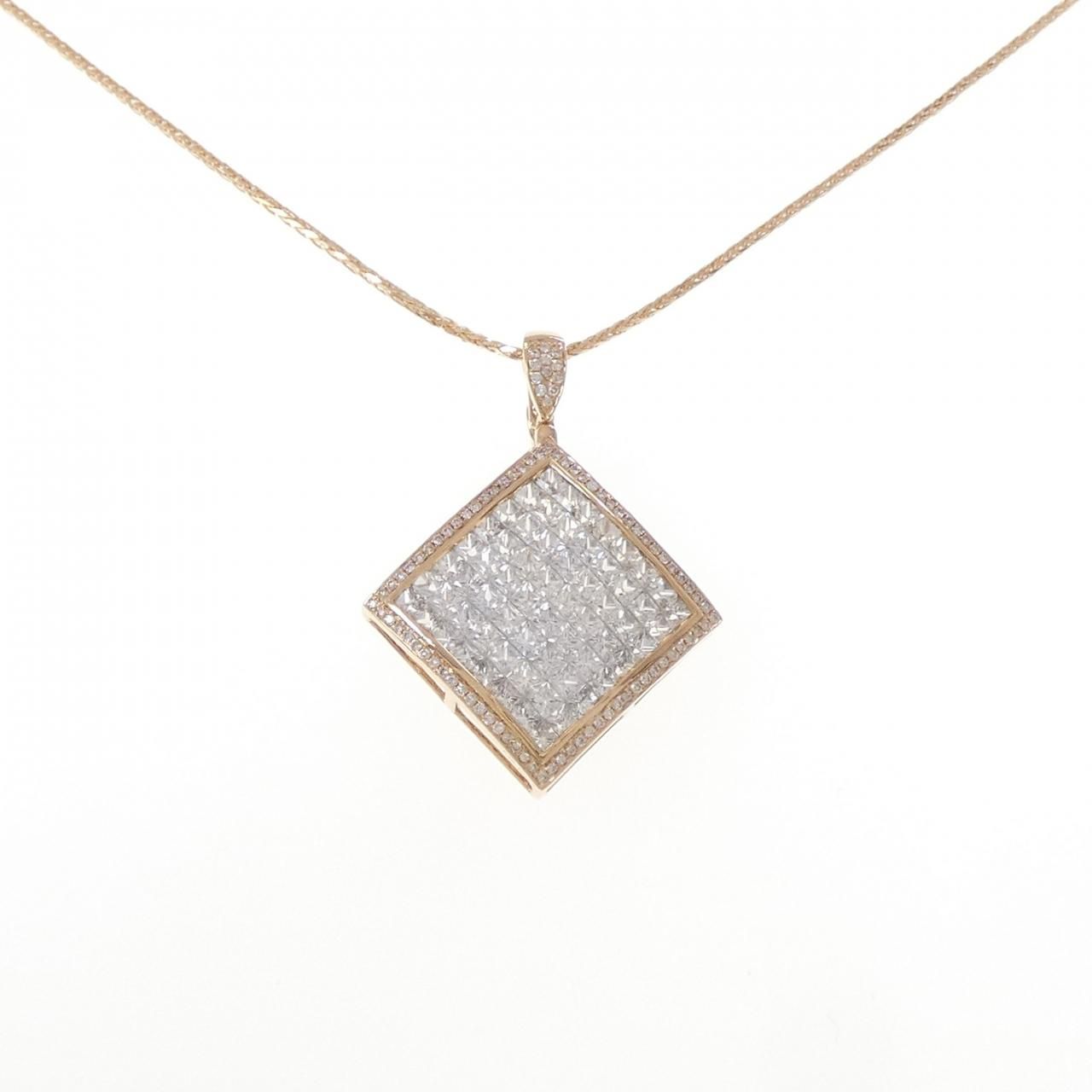 K18PG ホワイトサファイア ネックレス 4.80CT