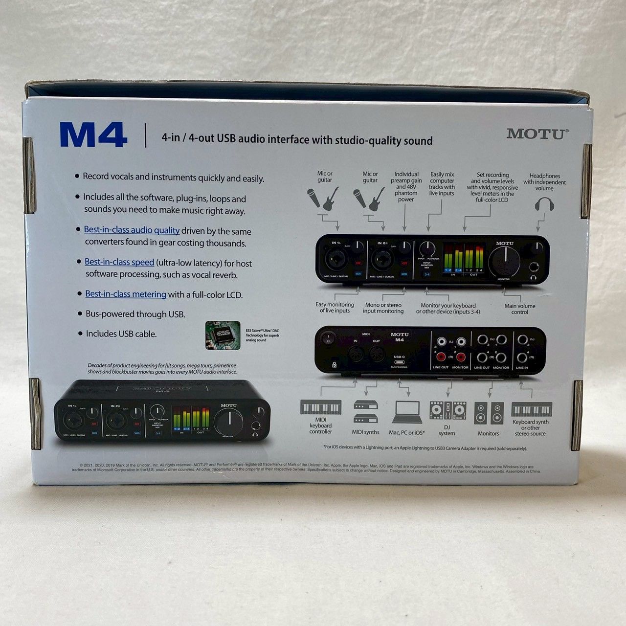 MOTU M4 USBオーディオインターフェイス 箱 完備 通電 済 No.4201