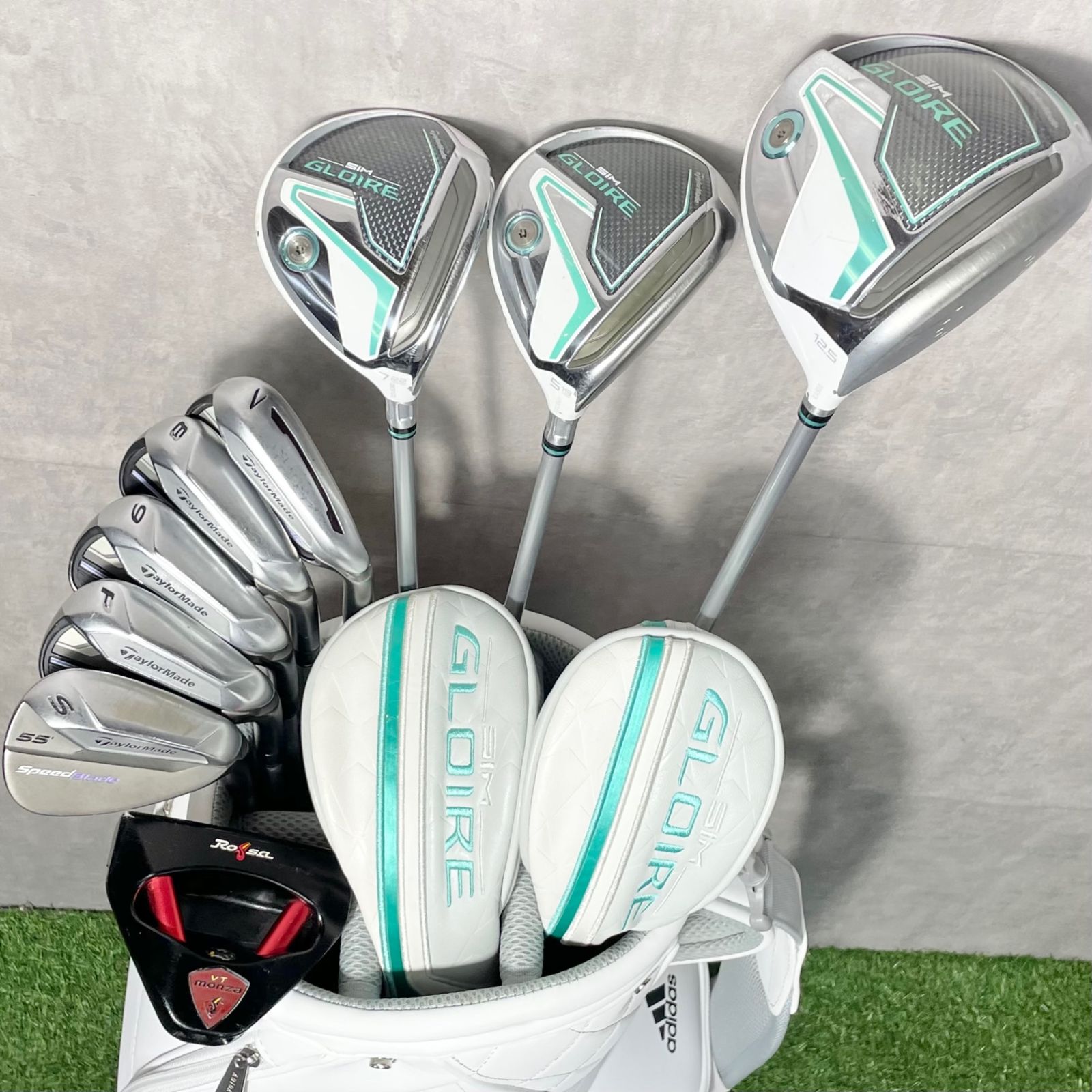 バッグ TaylorMade SIM GLOIRE レディース L ゴルフクラブセット 9本 右 テーラーメイド シムグローレ キャディバッグ モデル