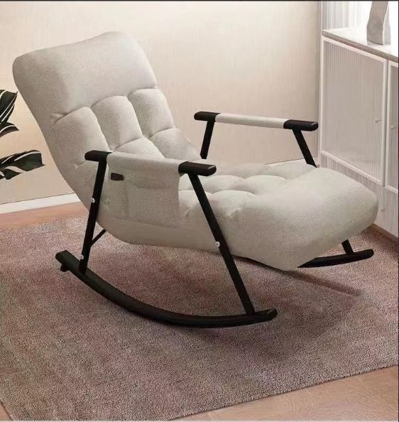 大好評 リクライニングバルコニー家庭用屋外リクライニングレジャーチェアテクノロジークロス昼休み怠け者ソファリビングロッキングチェア