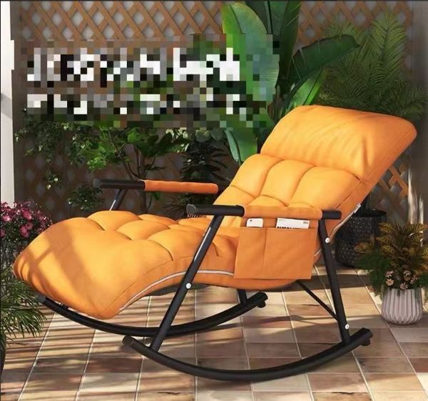 リクライニングバルコニー家庭用屋外リクライニングレジャーチェアテクノロジークロス昼休み怠け者ソファリビングロッキングチェア