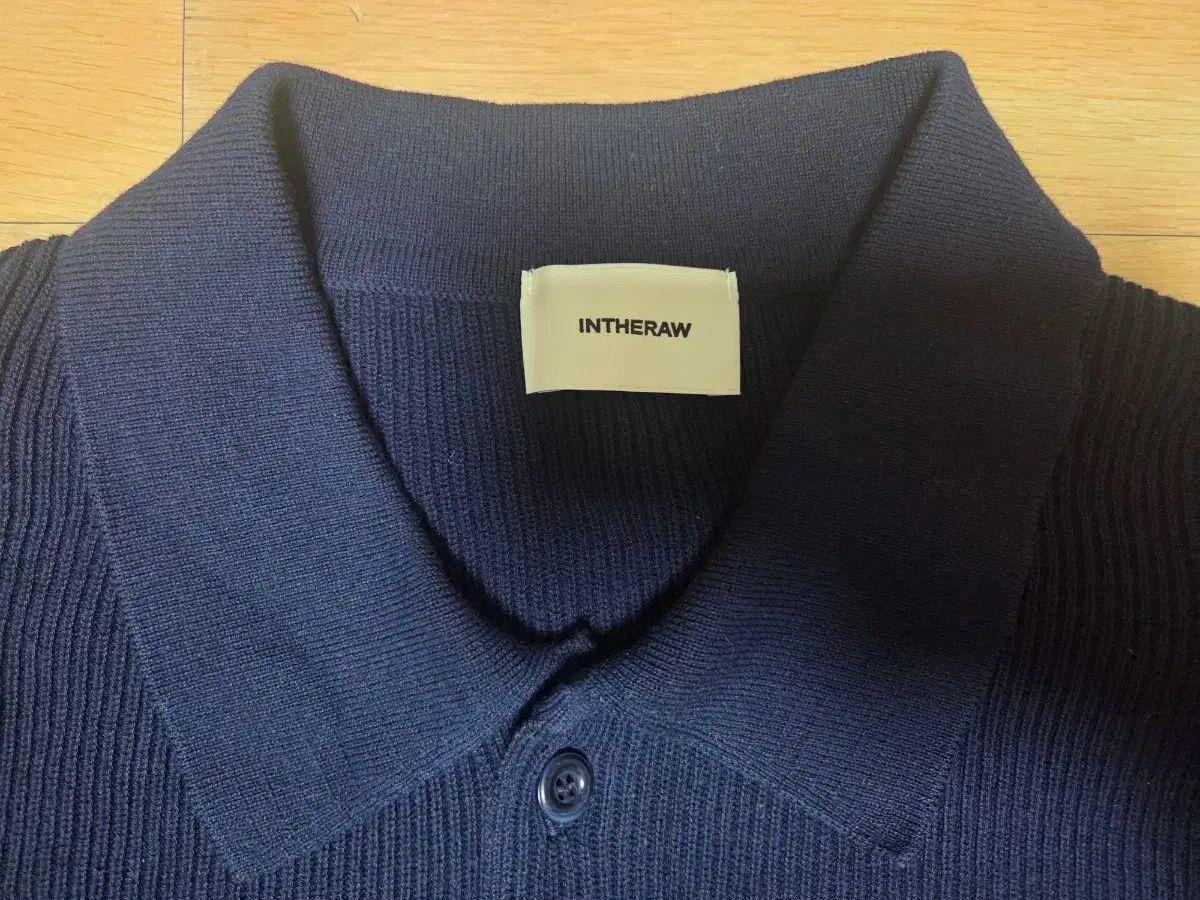 インザロウ コットン リップ ニット ポロ ネイビー 1