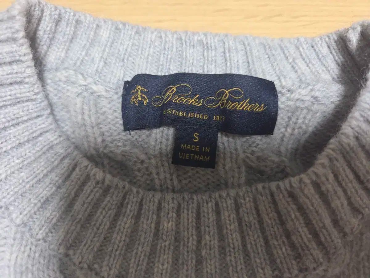 ブルックス ブラザーズ シェトランド ケーブル セーター ニット ライトグレー S