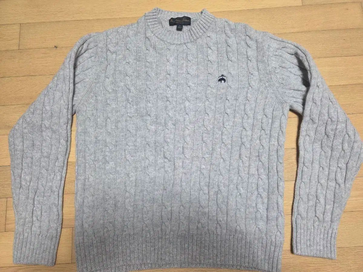 ブルックス ブラザーズ シェトランド ケーブル セーター ニット ライトグレー S