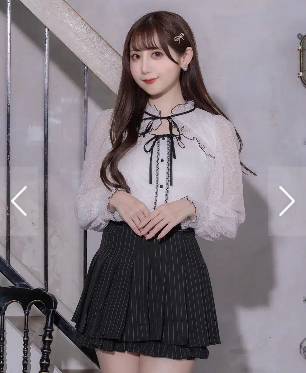 pium フリル ブラウス レース ケープ 白 ピウム