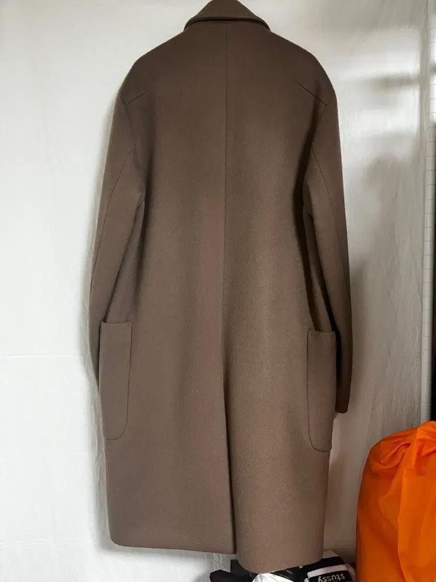 ドローフィット カシミア セミオーバーサイズ コート スモーク ピンク m