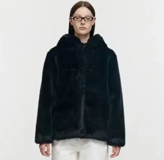 BURMULA フーディー フード ファージャケット ネイビー