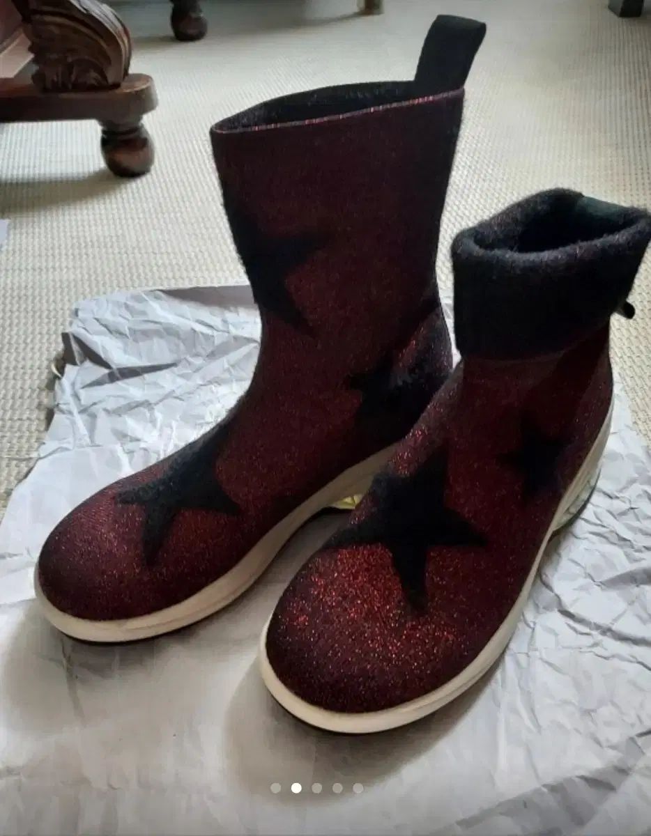 FORNARINA フォルナリーナ ニット アンクルブーツ 235 素足 240 バーガンディ色
