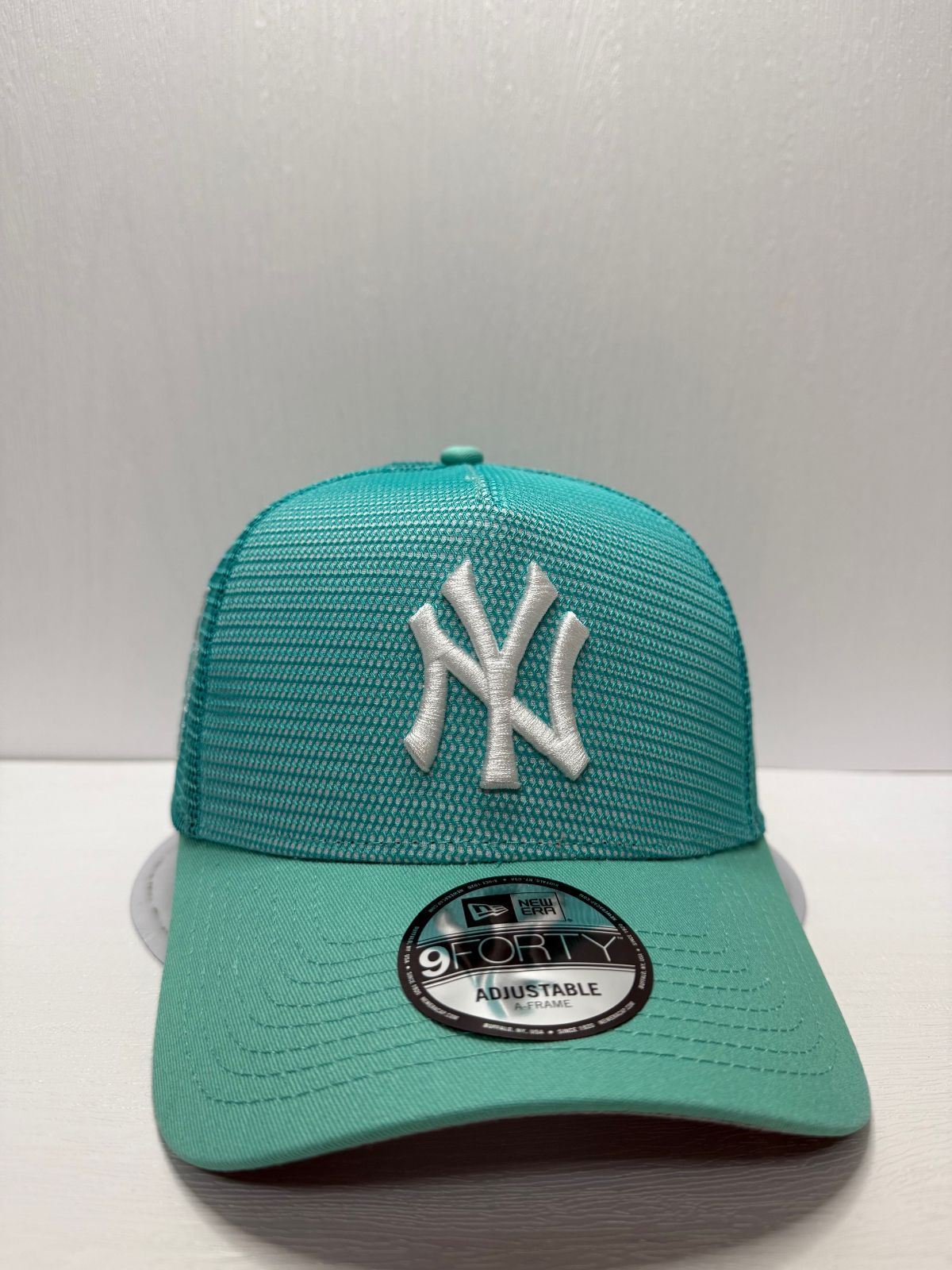 Newera ニューヨークヤンキース 75 thワールドシリーズ 9 forty A-FRAME スナップバックメッシュキャップ ターコイズブルー