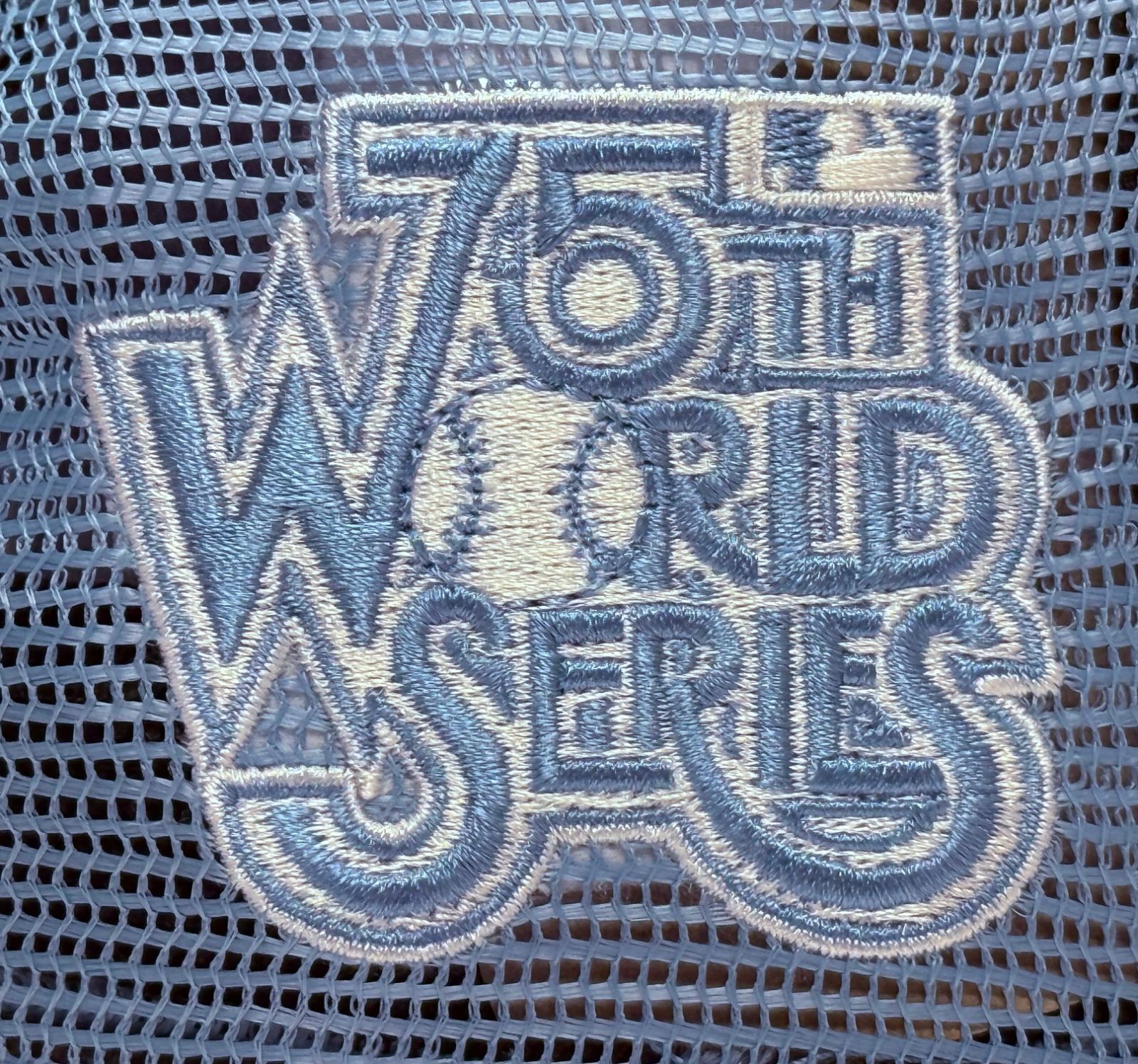 Newera ニューヨークヤンキース 75 thワールドシリーズ 9 forty A-FRAME スナップバックメッシュキャップ ブルー 冷房対策 薄手ニット