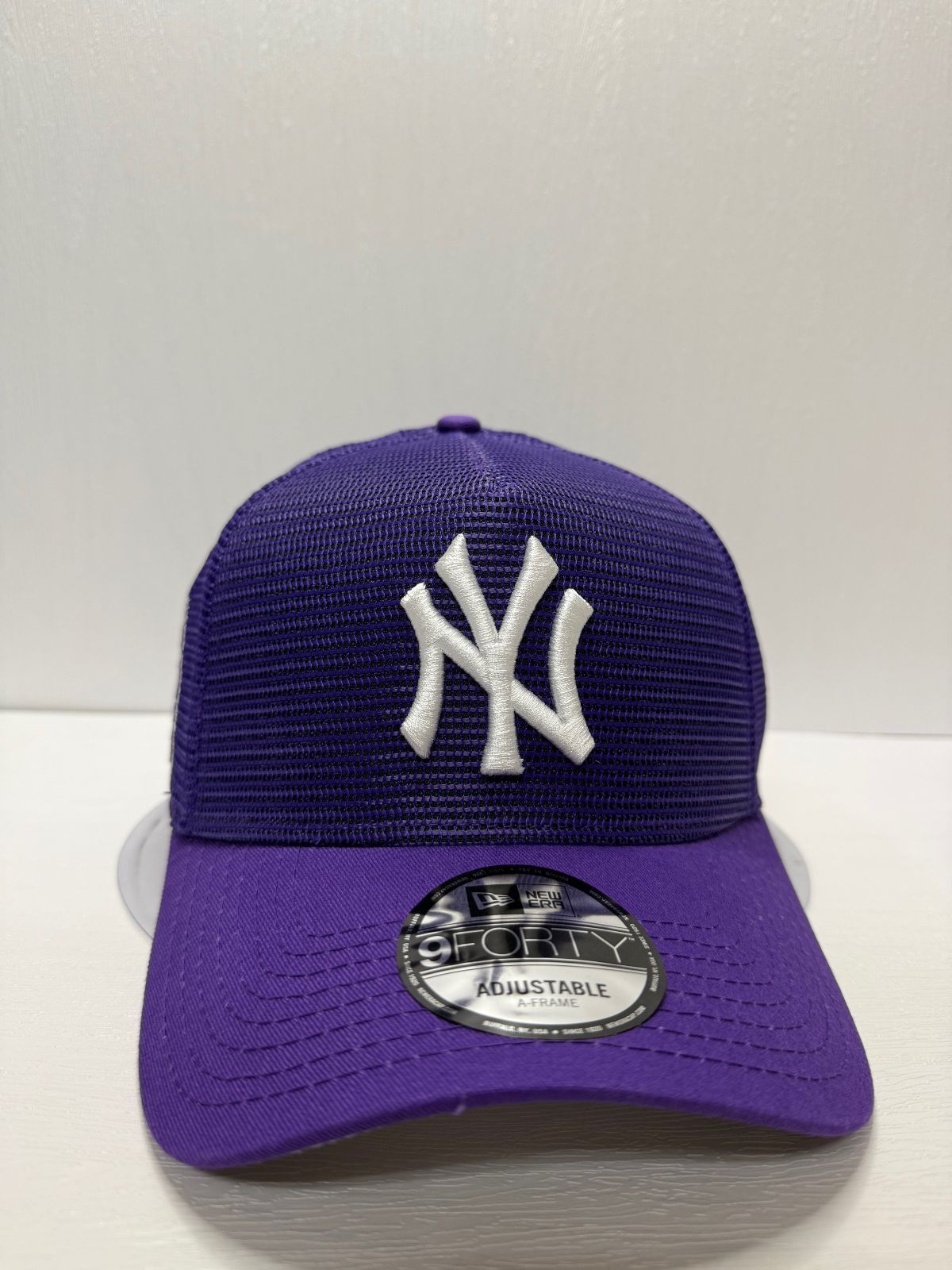 Newera ニューヨークヤンキース 75thワールドシリーズ 9forty A-FRAME スナップバックメッシュキャップ パープル