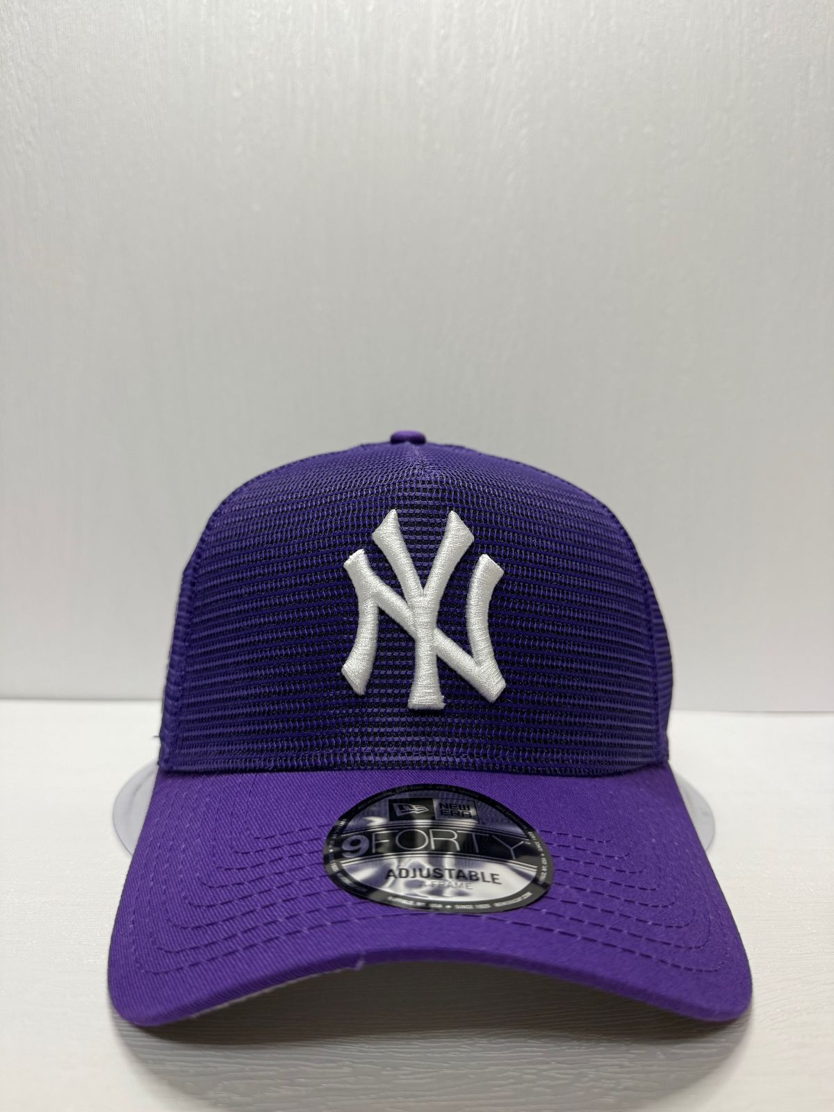 Newera ニューヨークヤンキース 75 thワールドシリーズ 9 forty A-FRAME スナップバックメッシュキャップ パープル
