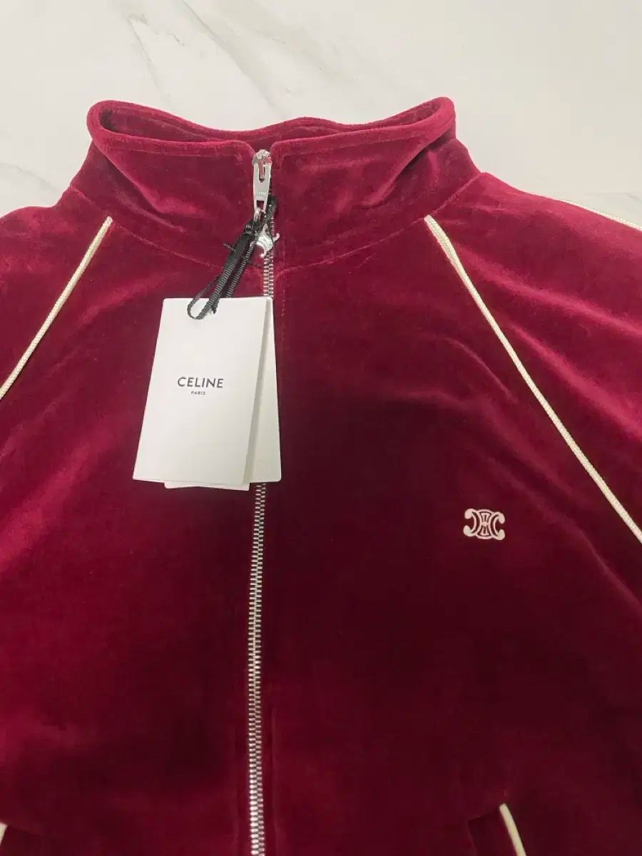 セリーヌ トリオンフ ベルベット トラック ジャージ ジャケット L バーガンディ
