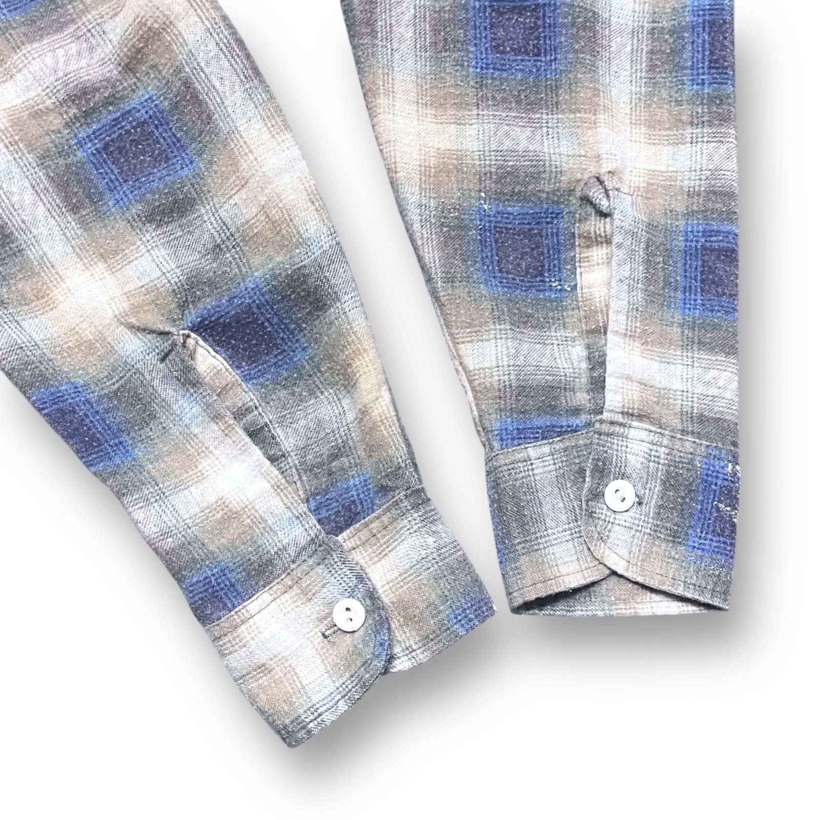 1970 s J.C.Penney Ombre Plaid L S Flannel Shirt オンブレチェック プリントネルシャツ KARIMZIABAT_FR