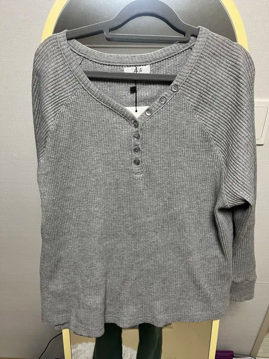 THETIS ワッフル Tシャツ メランジ グレー