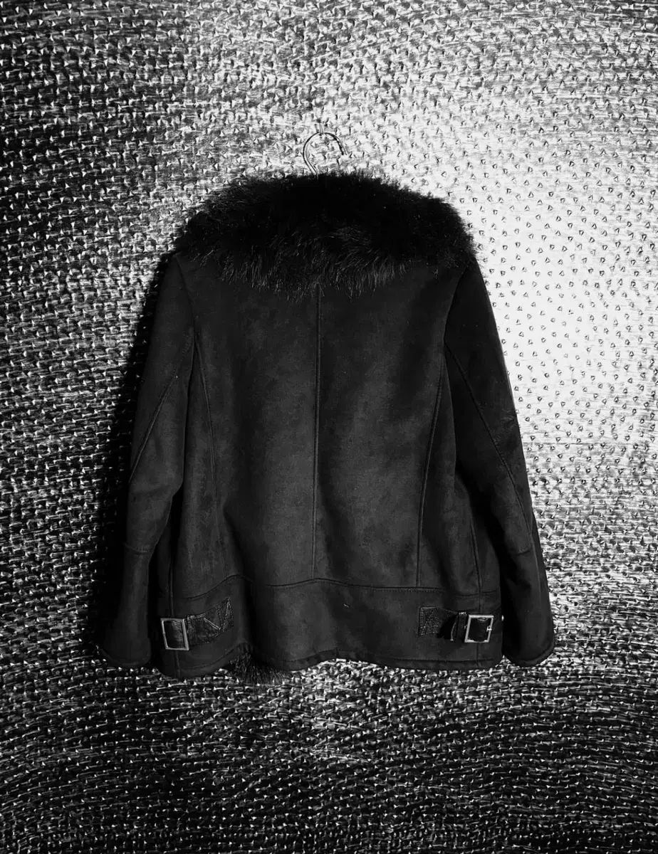 City Gee ブラック ムートン ファー ジャケット