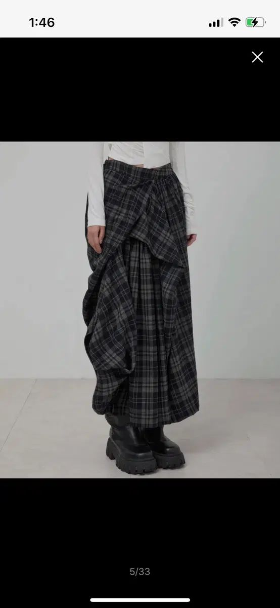 フ アップ ドレープ ロング丈スカート