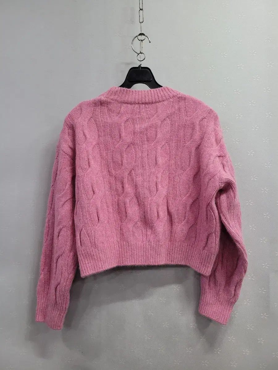  90 オーズセ ケーブル ニット カーディガン ピンク 長袖 カーディガン ボレロ アンサンブル