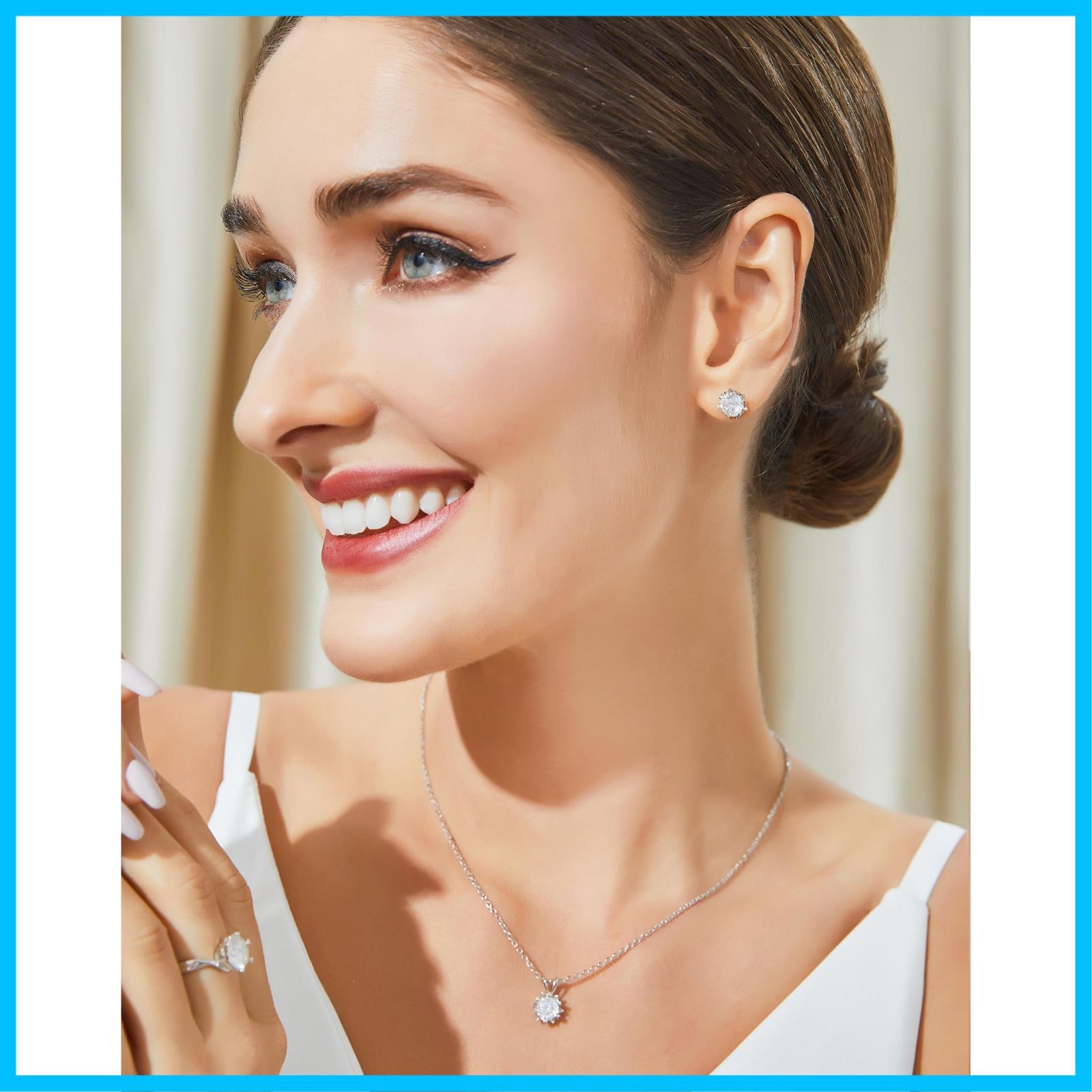 在庫 クリスマス 記念日 誕生日 プレゼント人気ブランド チェーン調整 シルバー925 ペンダント 人工ダイヤモンド モアッサナイト 1-2カラット 華奢ギフトボックス付け レディース ネックレス モアサナイト MomentWish