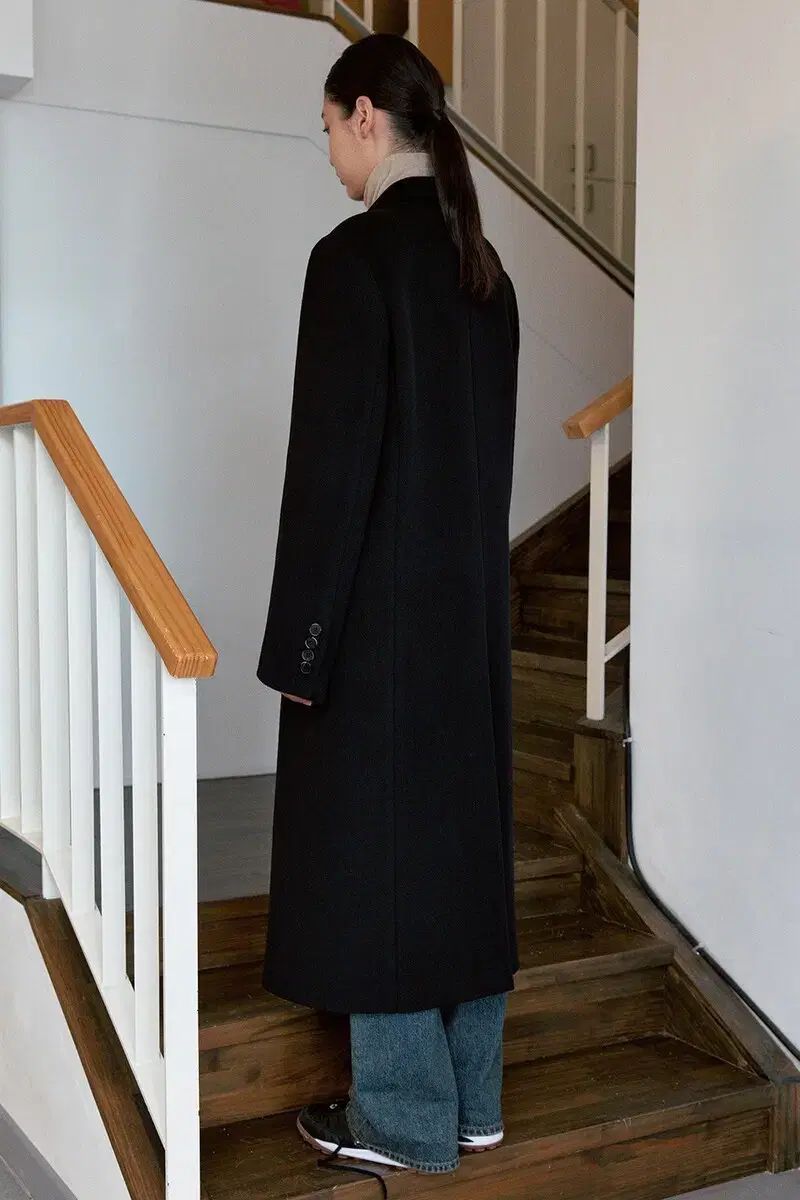 SINOON シヌーン ブラック ダブル ロング コート GULLKHAN_COM