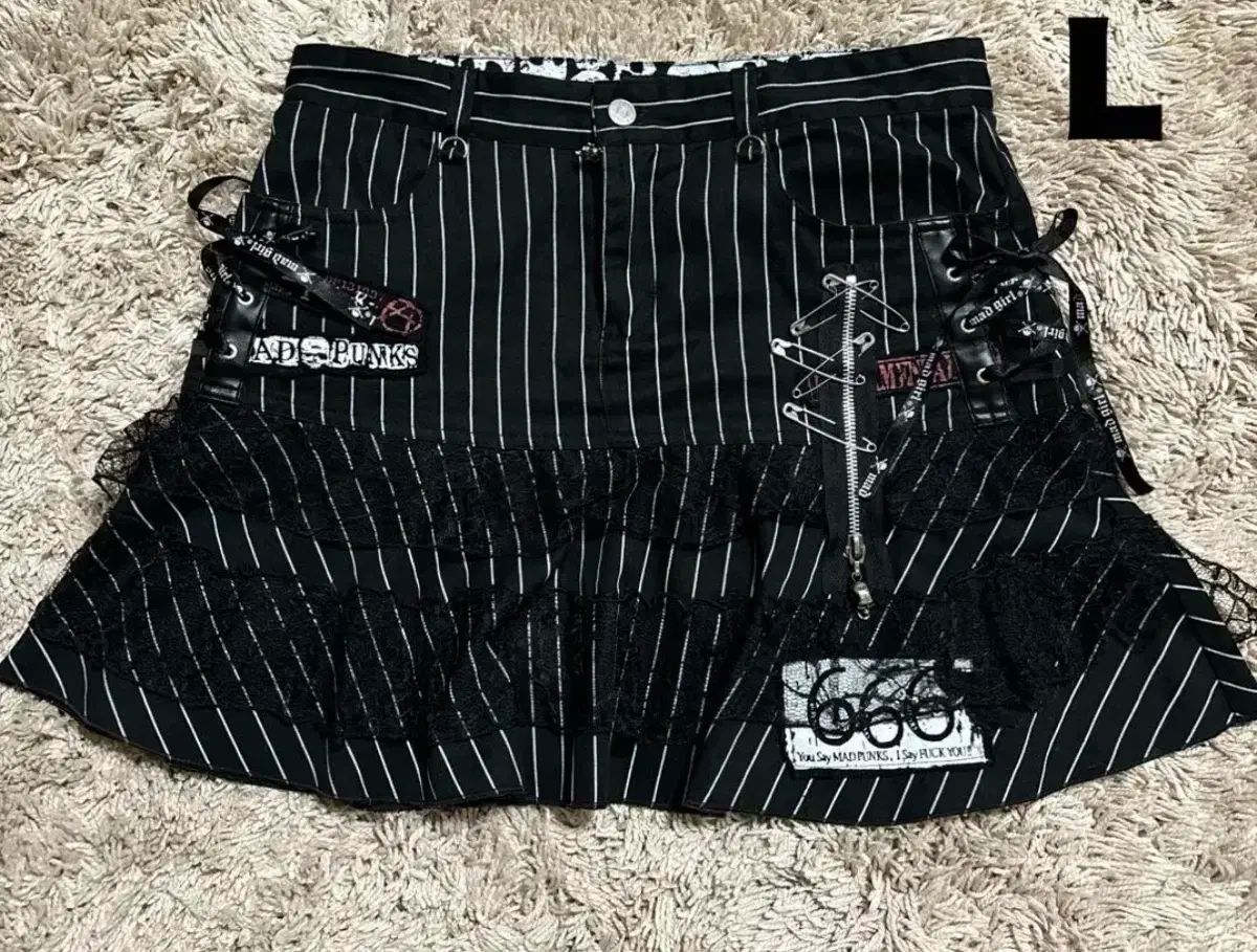 マッドパンク ストライプ スカート