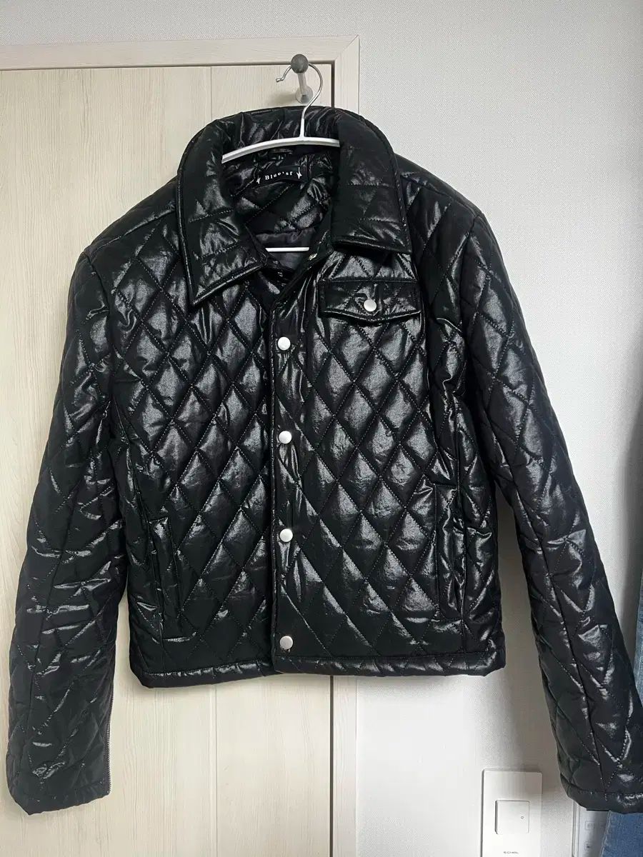 ブルーサンフラワー キルティング ジャケット 刺繍 バイカー 50