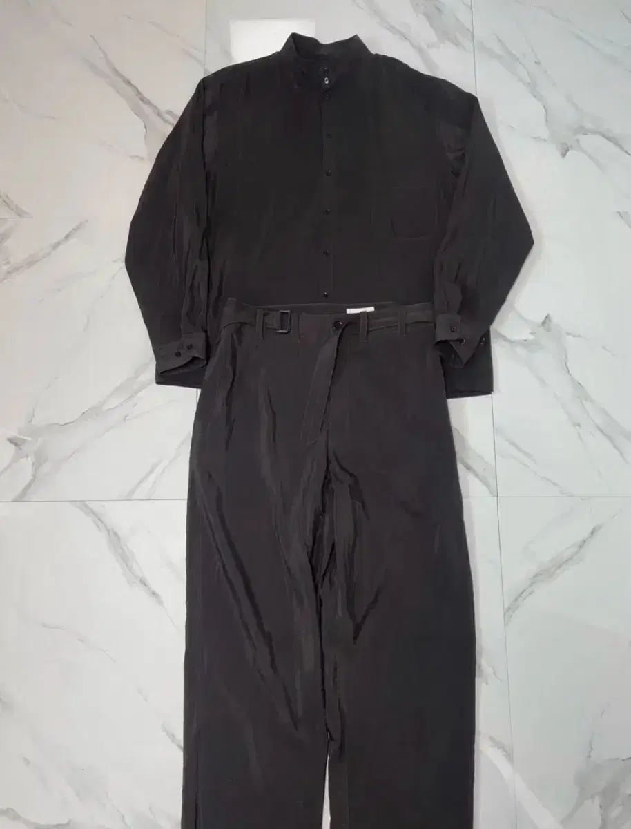 24SS ルメール ドライシルク ツイステッド セットアップ 54 50 エボニー