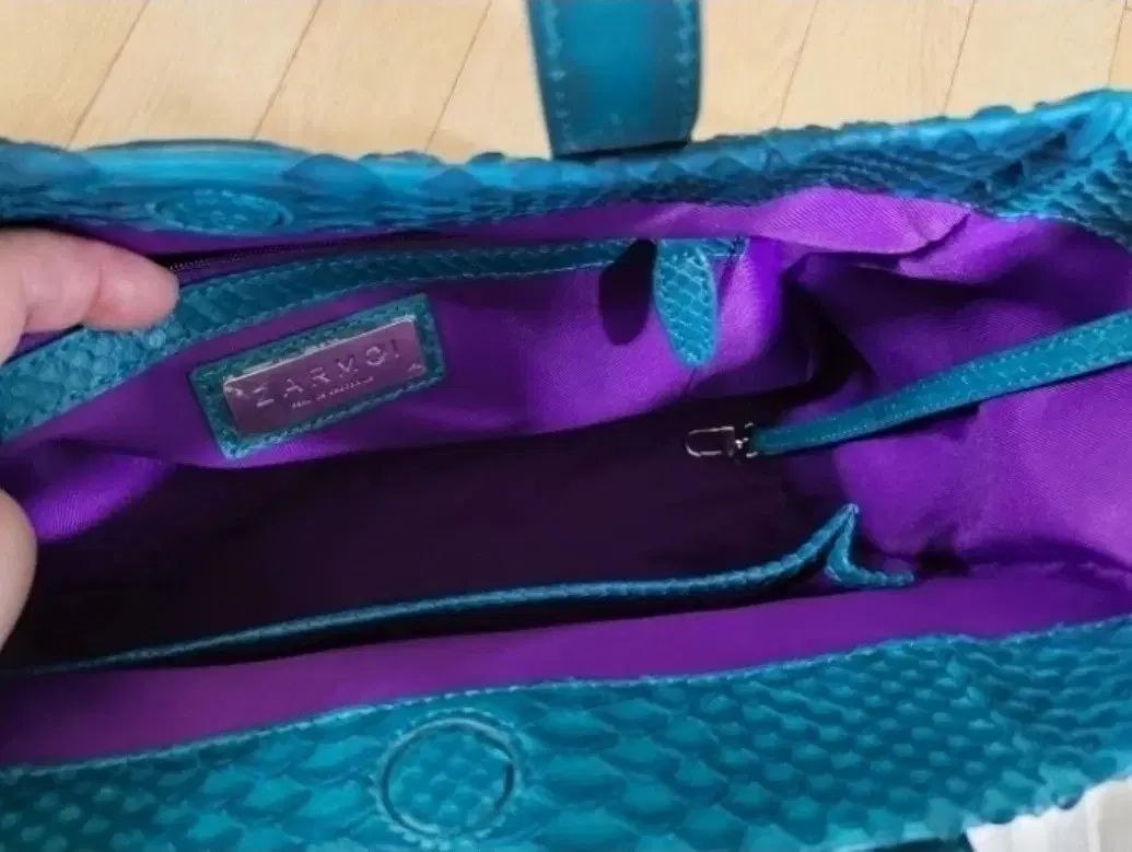 天然パイソン柄 トート兼クロスバッグ