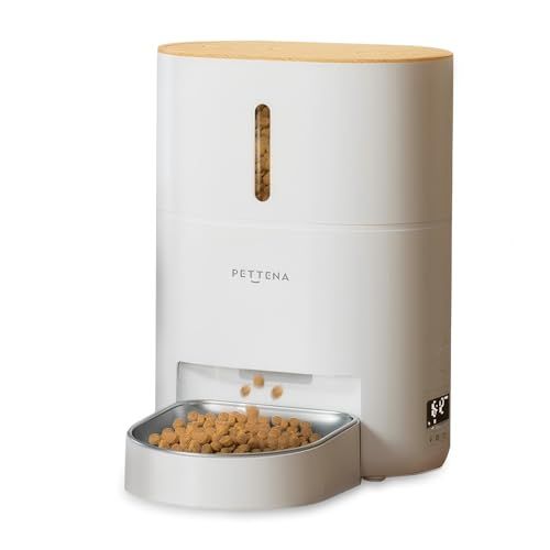 4L大容量型 PETTENA 猫 自動給餌器 犬 タイマー式 コードレス 定時定量 1日6回 水洗い 2WAY給電 手動給餌 録音ボイス給餌 餌詰まり防止機能付き 自動餌やり機 ステンレス製ボウル付き 96f623be