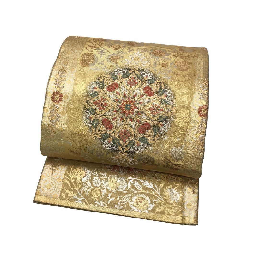 袋帯 美しい華柄模様