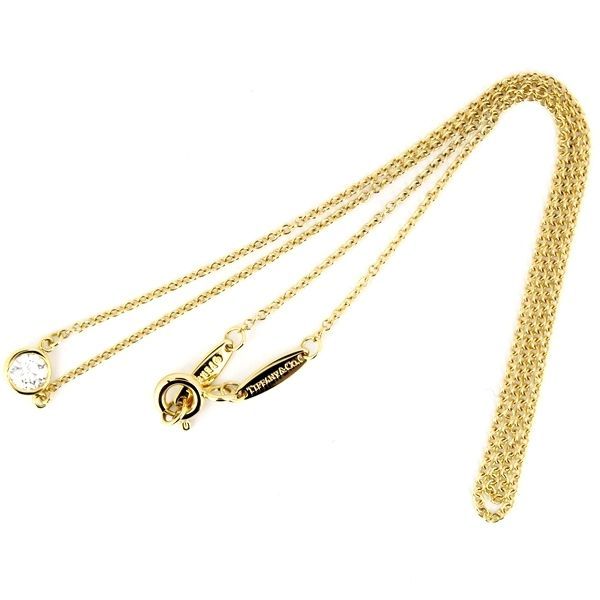 ティファニー バイザヤード ダイヤモンド 0.21ct G-VS1-3EX ネックレス K18YG