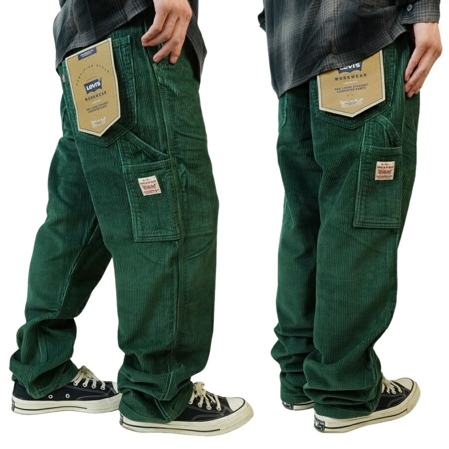 メンズ パンツリーバイス LEVI S 568 ルーズ ストレート カーペンターパンツ コーデュロイ568 LOOSE STRAIGHT CARPENTER PANTS CORDUROYワークウェア ペインター グリーン 緑 カーキ オリーブジーンズ ジーパン