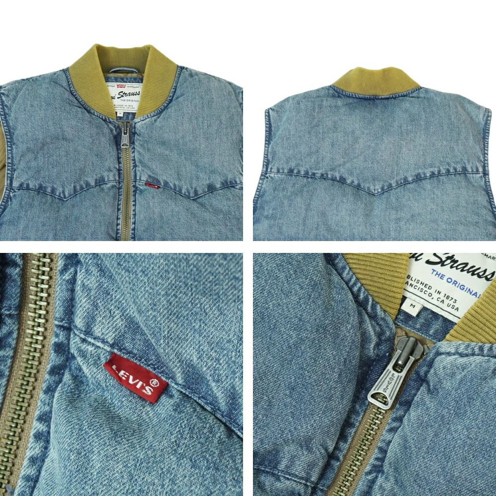 リーバイス LEVI S ベスト600FP オールダウン ベスト 600 FP ALLIED FEATHER DOWN VEST600フィルパワー ダウンベスト ウォッシュ WASHMEDIUM INDIGO ミディアムインディゴ ブルージージャン Gジャン KANDAIZUMI_COM