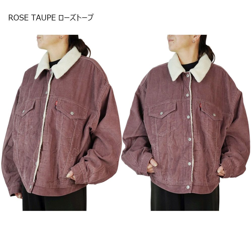 リーバイス LEVI S デニムジャケットボア 90s トラッカージャケット BOA 90S TRUCKER JACKET90年代 オーバーサイズ リラックス裏ボア ローズトープ オフホワイト コーデュロイジージャン Gジャン アウター 上着 ジェンダーレス