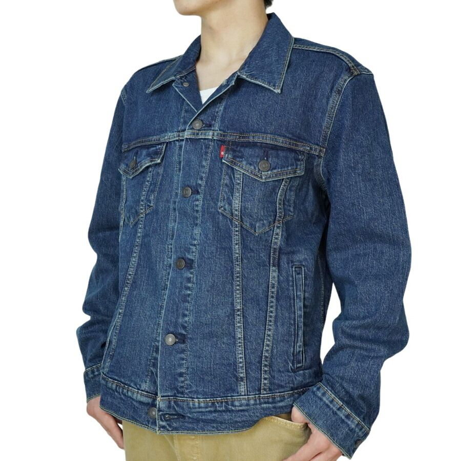 リーバイス LEVI S デニムジャケットトラッカージャケット フィット THE TRUCKER JACKET STANDARD FITスタジアムジャケット リラックスフィットMEDIUM INDIGO ミディアムインディゴジージャン Gジャン ア KANDAIZUMI_COM