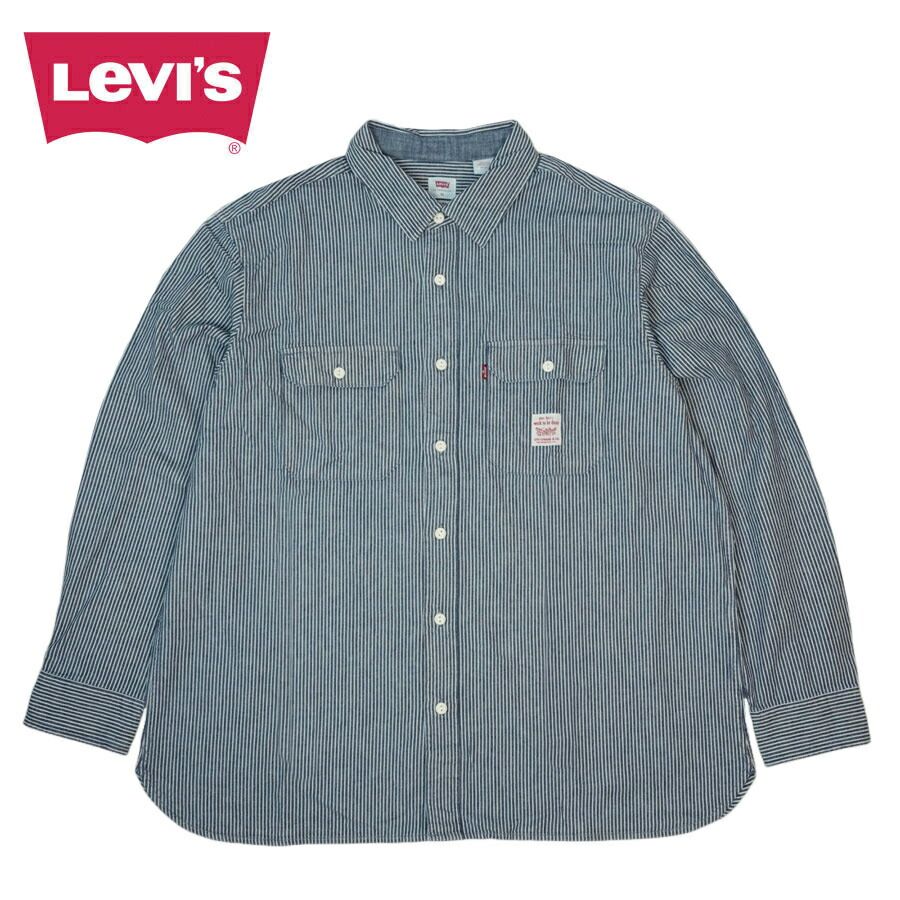 メンズ シャツリーバイス LEVI S ザ ワーカー リラックス フィット ヒッコリーシャツTHE WORKER RELAXED FIT HICKORY SHIRTSワークシャツ INDIGO インディゴ デニムクラシック レトロ ヴィンテージジェンダーフリー