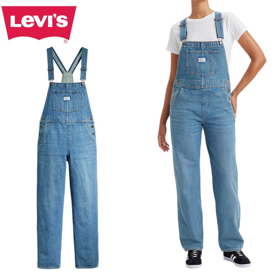 レディース オーバーオールリーバイス LEVI S853150024 VINTAGE DENIM OVERALLLight Blue ライトブルー バギー ワイドパンツ アメカジウォッシュ ジェンダーフリー ローライズ ジーンズ ジーパン レトロ