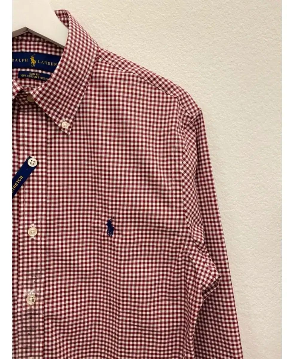 POLO RALPH LAUREN ポロラルフローレン ユニセックス スリムフィット コットン ストレッチ ギンガム CHECKシャツ S