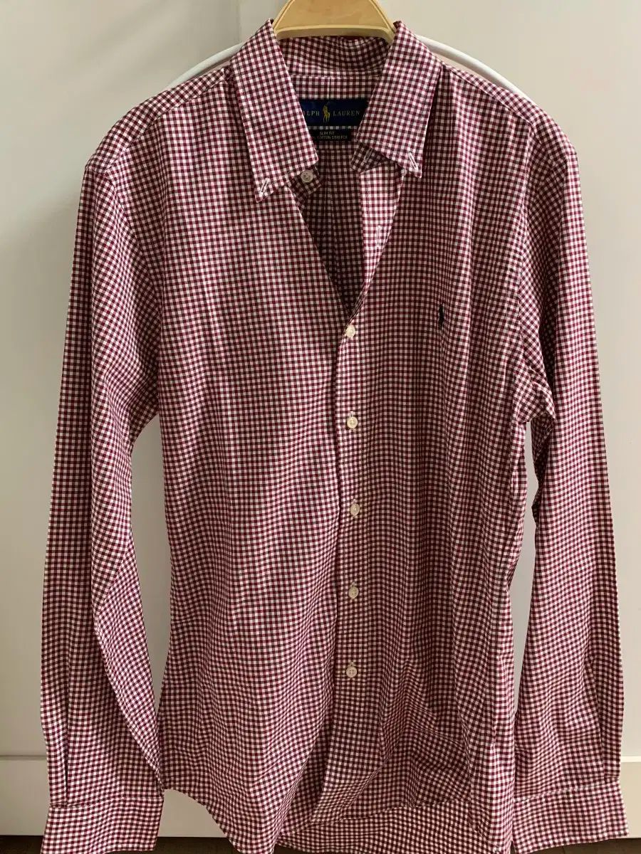 POLO RALPH LAUREN ポロラルフローレン ユニセックス スリムフィット コットン ストレッチ ギンガム CHECKシャツ S