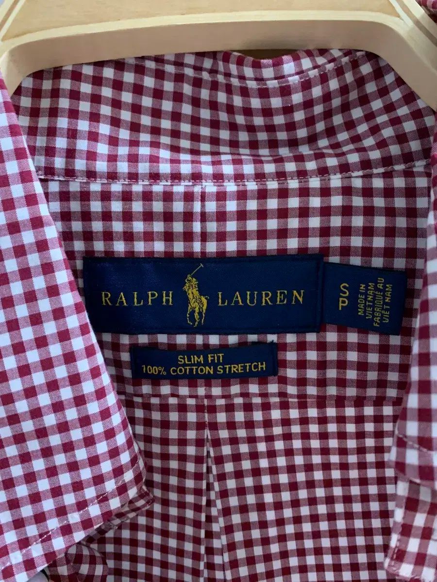  POLO RALPH LAUREN ポロラルフローレン ユニセックス スリムフィット コットン ストレッチ ギンガム CHECKシャツ S 長袖 シャツ ブラウス