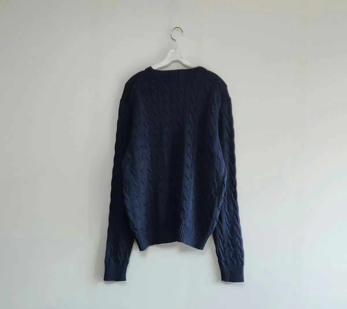 L ポロ ラルフローレン ネイビー ケーブル編み ニット
