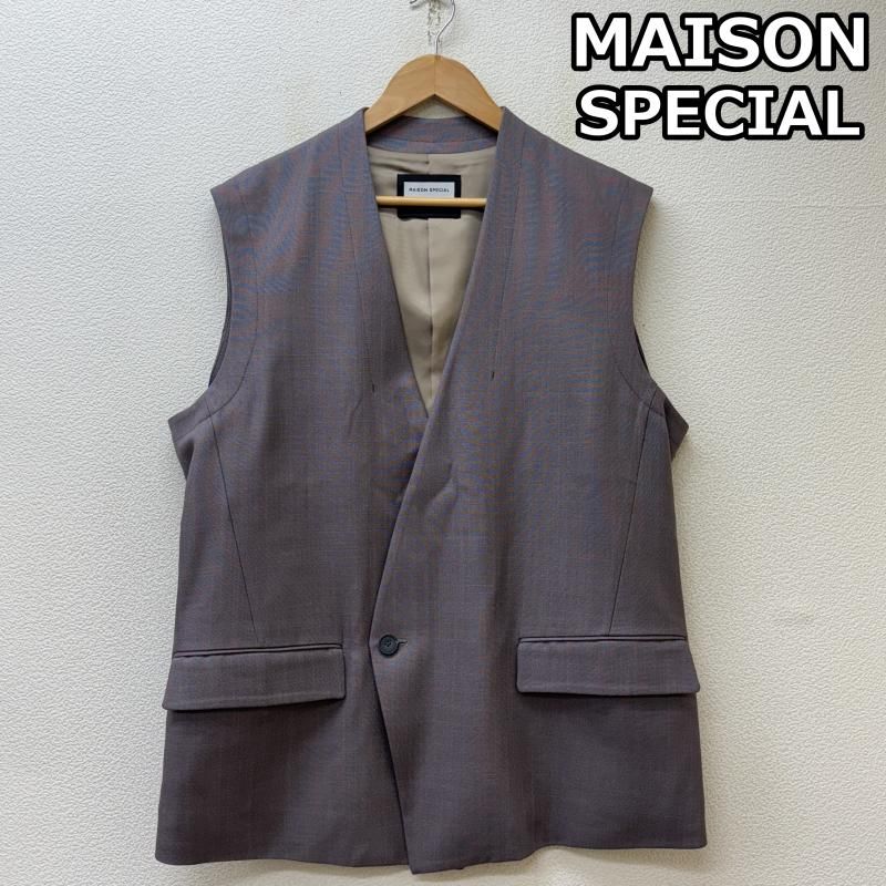 メゾンスペシャル 11241111506 Prime-Over Collarless Gilet オーバー