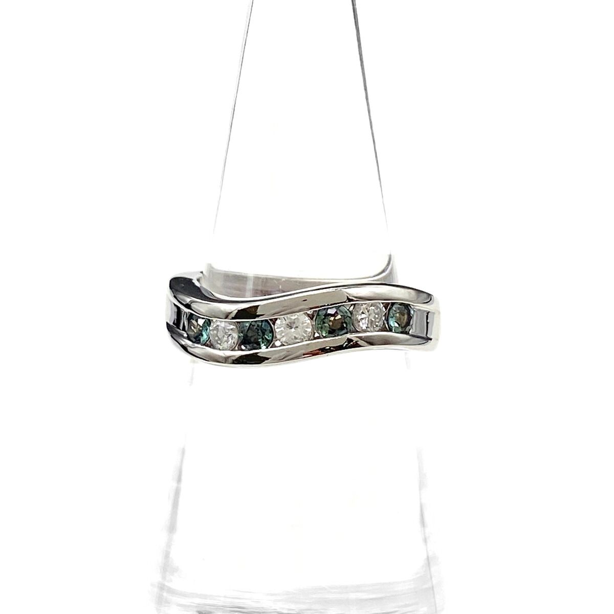 アレキサンドライト デザインリング プラチナ 指輪 メレダイヤ リング 11号 Pt900 アレキサンドライト ダイヤモンド レディース