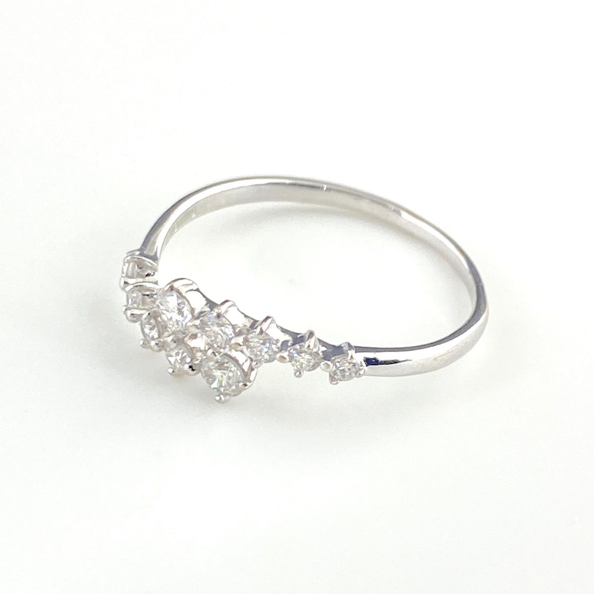 メレダイヤ デザインリング プラチナ 指輪 リング 10.5号 K18 WG ダイヤモンド レディース