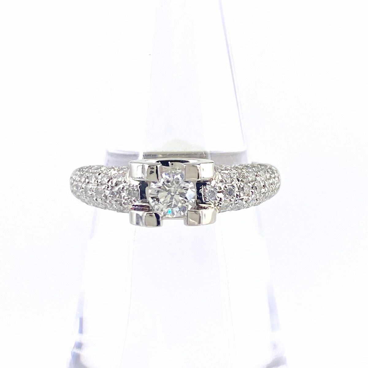 ダイヤモンド デザインリング プラチナ 指輪 リング 12号 Pt900