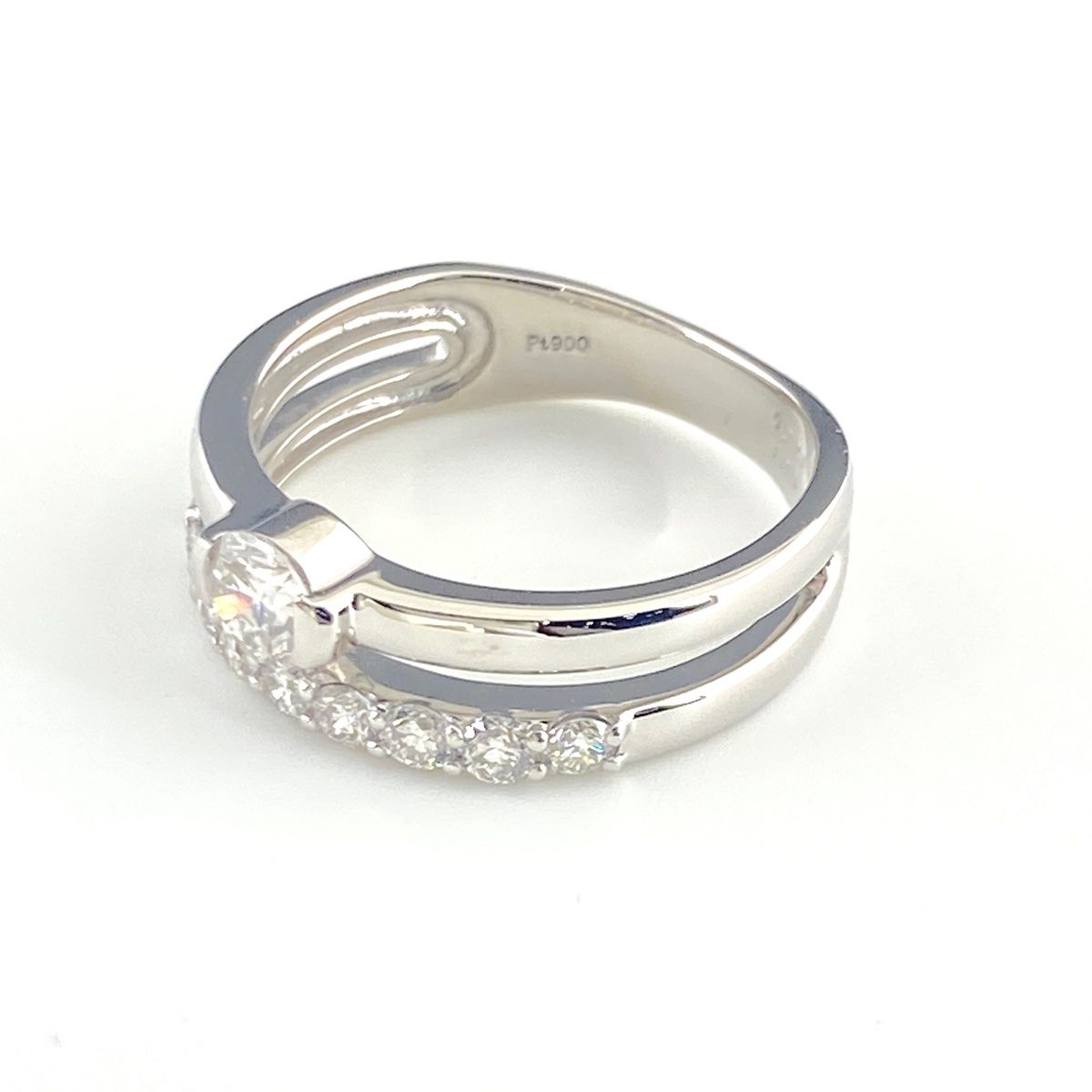 ダイヤモンド デザインリング プラチナ 指輪 メレダイヤ リング 7.5号 Pt900 ダイヤモンド レディース