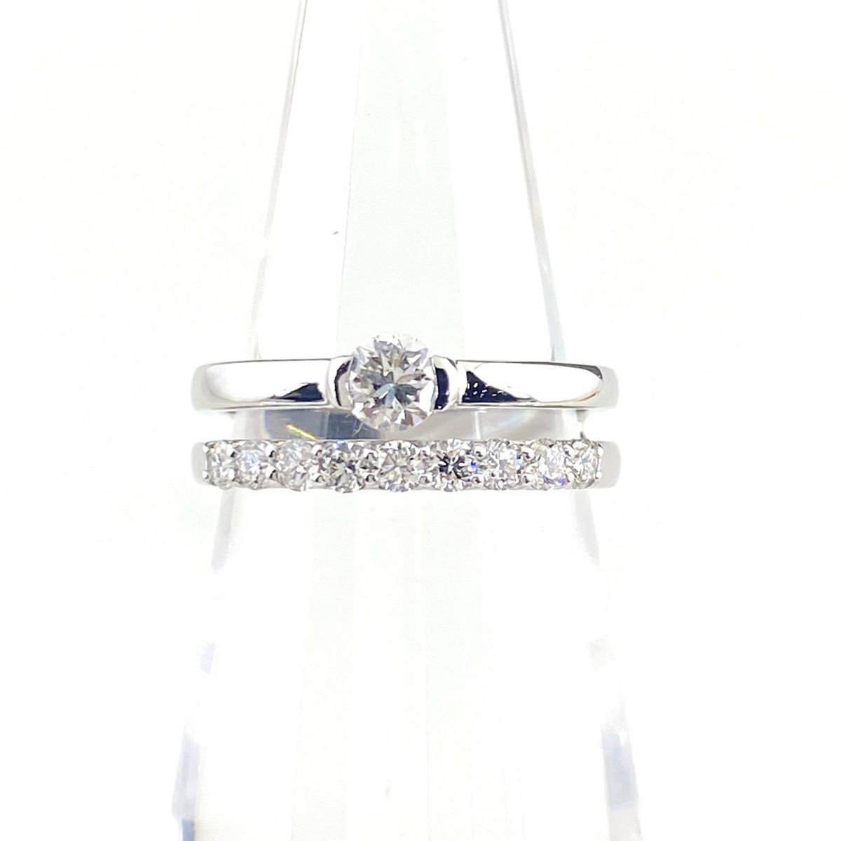 ダイヤモンド デザインリング プラチナ 指輪 メレダイヤ リング 7.5号 Pt900 ダイヤモンド レディース