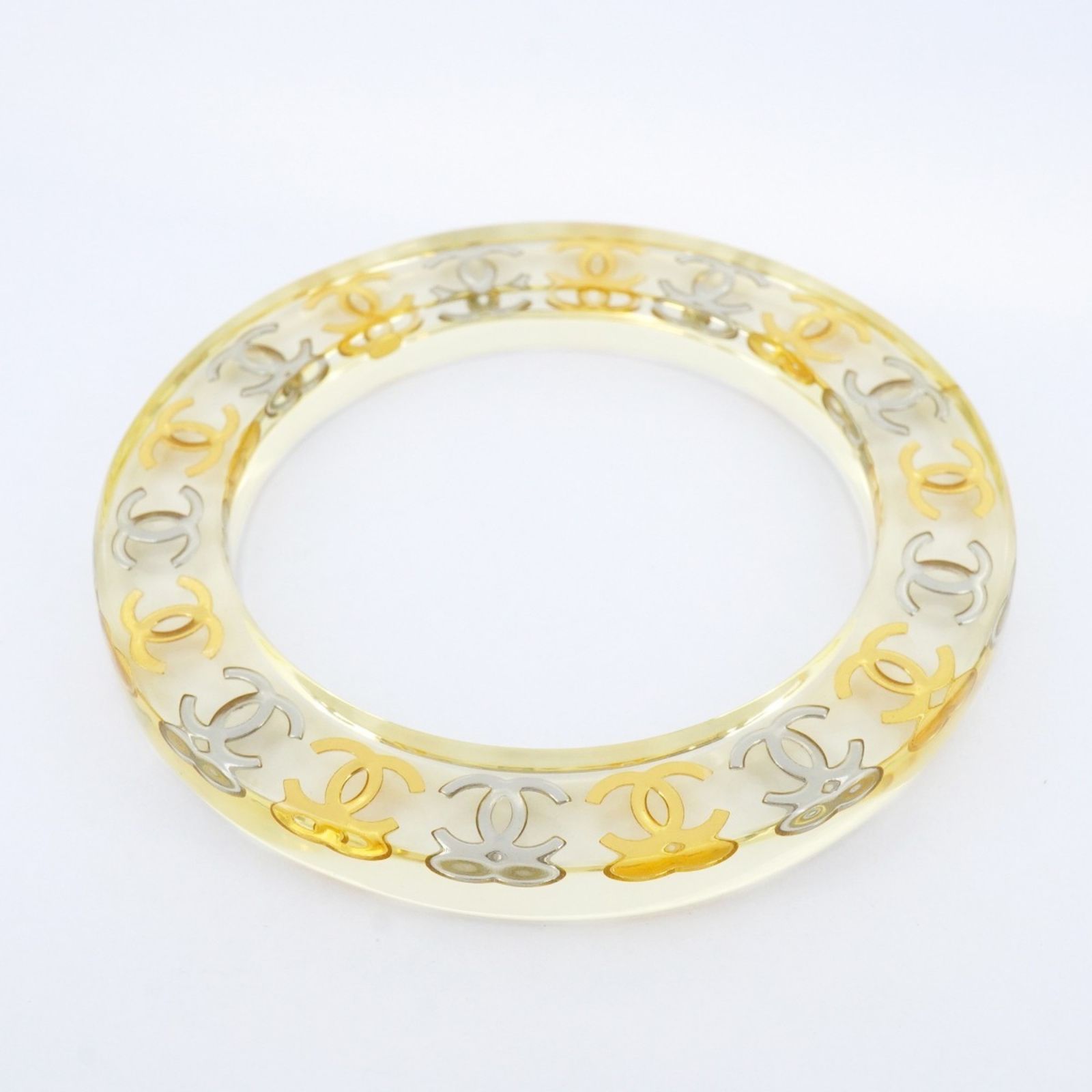 シャネル Chanel シャネル バングル ココマーク GPメッキ レジン ゴールド シルバー クリアレディース